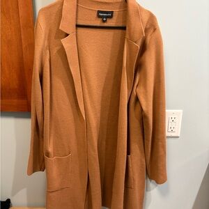 Brown Open Front Cardigan